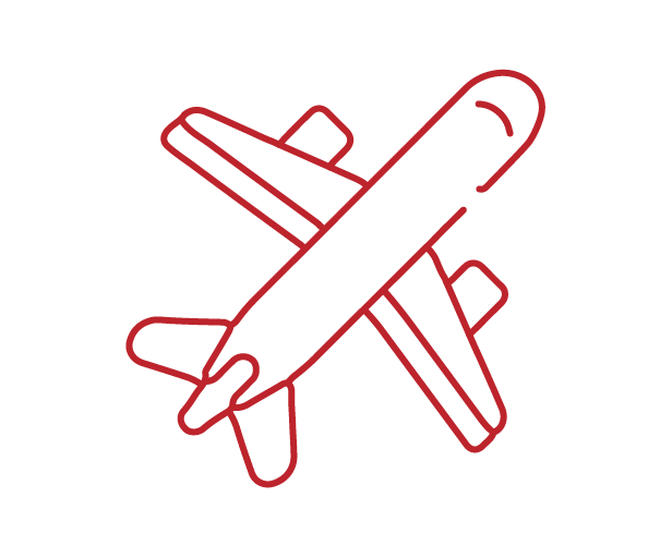 lined icon of a plane